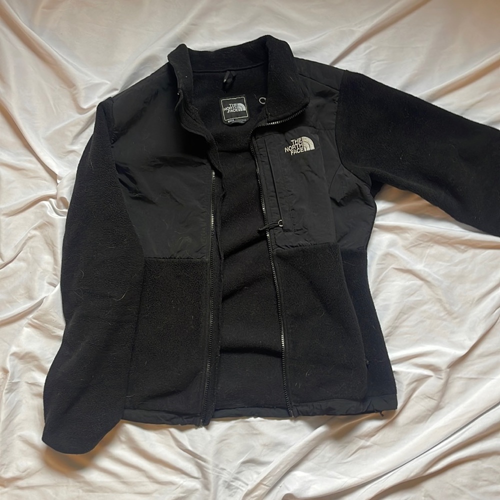 Black north face zip up jacket